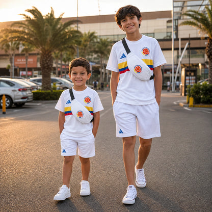🇨🇴 Set Deportivo Infantil Colombia — Camiseta + Short + Bolso GRATIS | Tallas 4-16 años