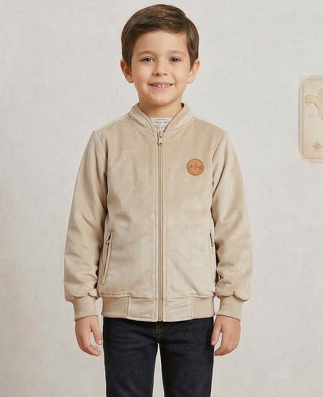Chaqueta clásica gamuza niño