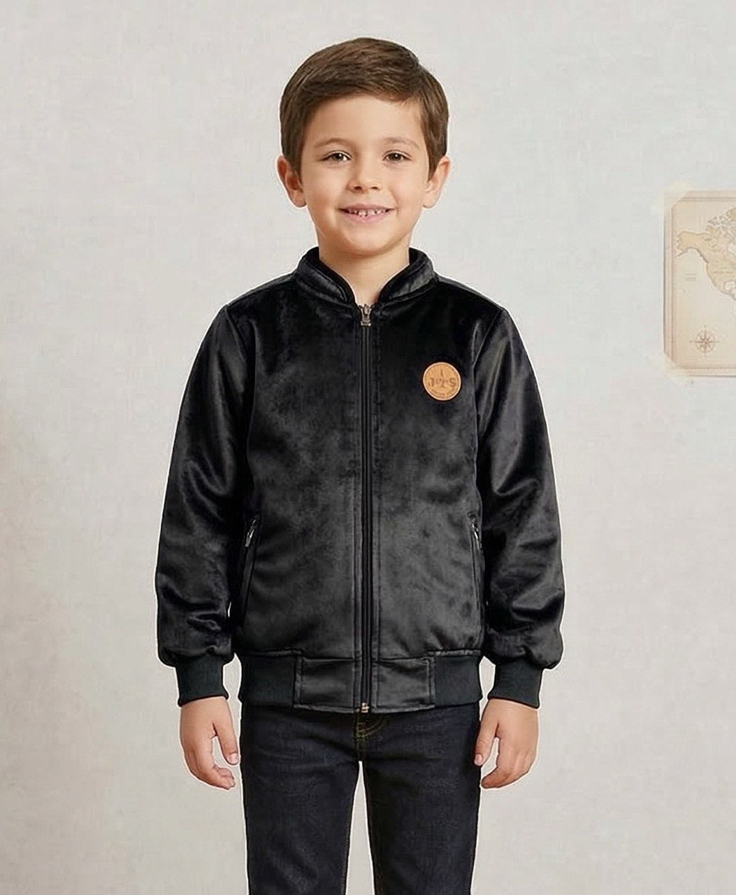 Chaqueta clásica gamuza niño